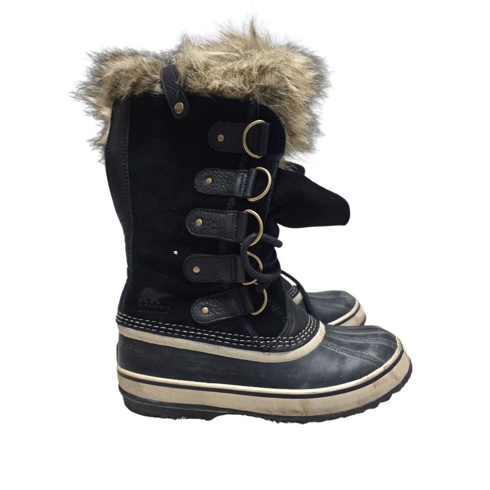 Sorel Women's Joan of Arctic Waterproof Insulated Fur Trim Snow Boots Black 8